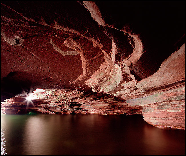 Swallow Point sandstone sea cave, Sand Island, Apostle Islands National Lakeshore, Wisconsin, Lake Superior