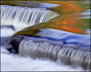 Z-shaped rapids near Bond Falls in Autum, Michigan