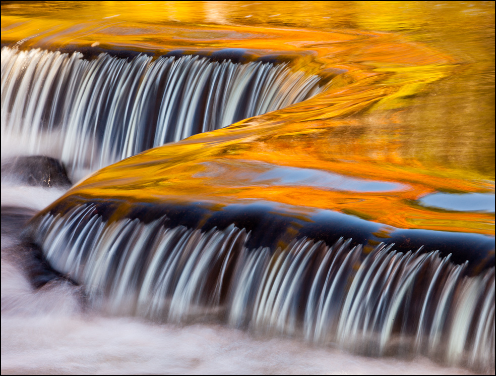 Z shaped reflections upstream from Bond Falls, Upper Michigan