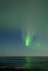 Northern lights over Lake Superior, Upper Michigan