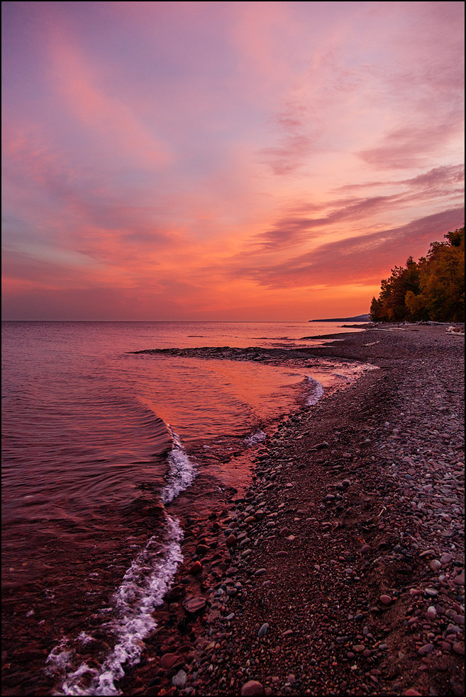 Lake Superior Sunrise near Presque Isle, Porcupine Mountains State Park, Upper Michigan