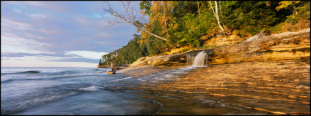 Miner's Beach waterfall, Pictured Rocks National Lakeshore, Upper Michigan