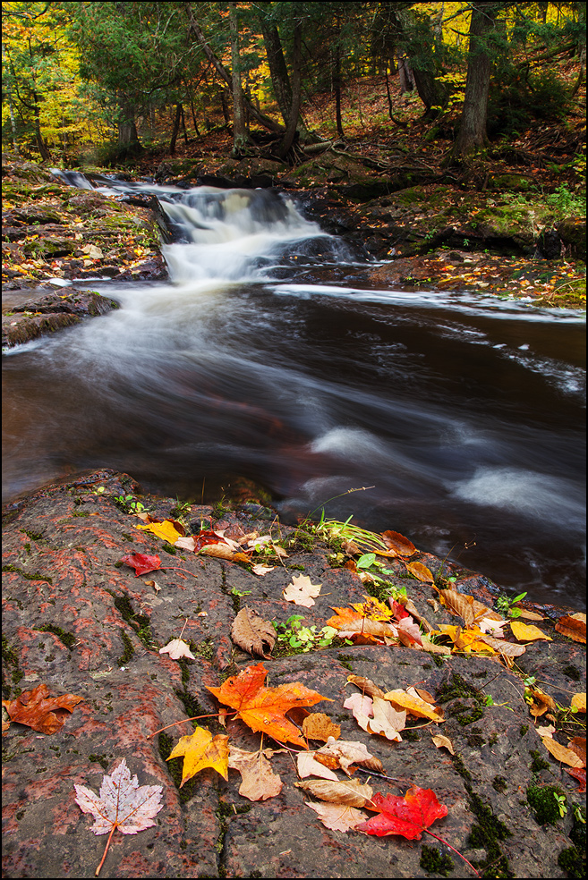 Unnamed Falls, waterfall, Porcupine Mountains State Park, Upper Michigan