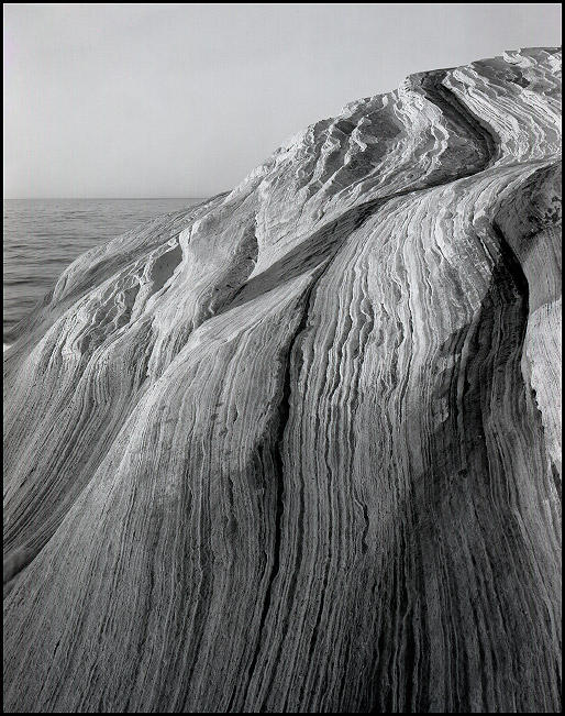 Wavy sandstone near Miners Beach, Pictured Rocks National Lakeshore, Michigan