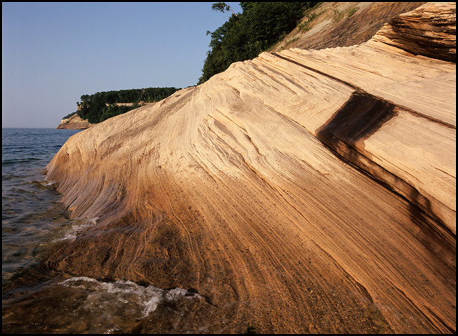Wavy sandstone near Miners Beach on Lake Superior, Pictured Rocks National Lakeshore, Michigan
