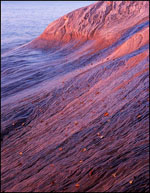 Wavy sandstone near Miners Beach on Lake Superior, Pictured Rocks National Lakeshore, Michigan