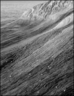 Wavy sandstone near Miners Beach on Lake Superior, Pictured Rocks National Lakeshore, Michigan