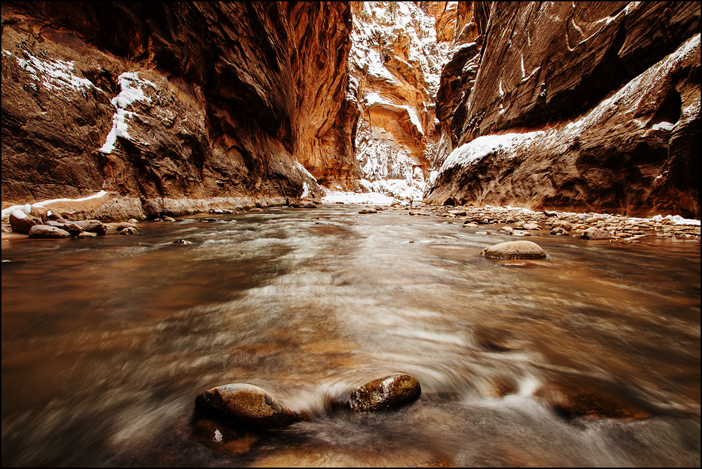 The Narrows in Winter, Zion National Park, Utah