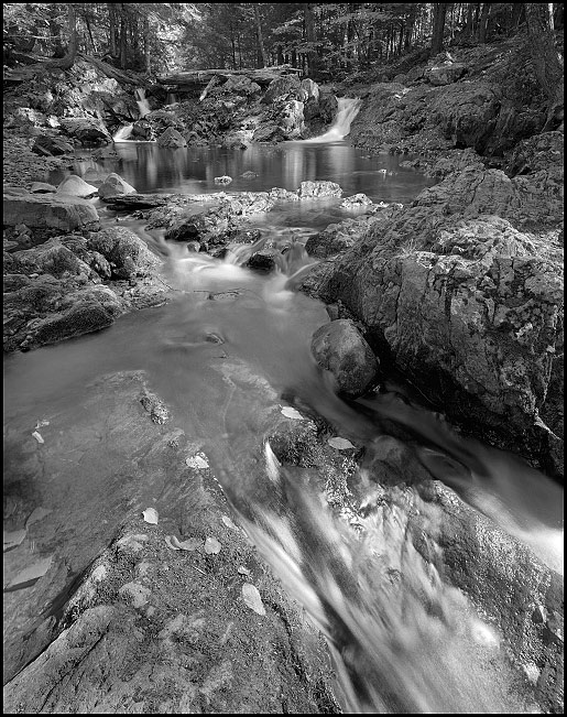 Overlooked Falls in black and White, Porcupine Mountains State Park, Upper Michigan