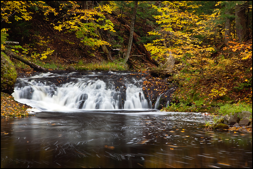 Greenstone Falls Waterfall, Porcupine Mountains Wilderness State Park, Upper Michigan, Picture